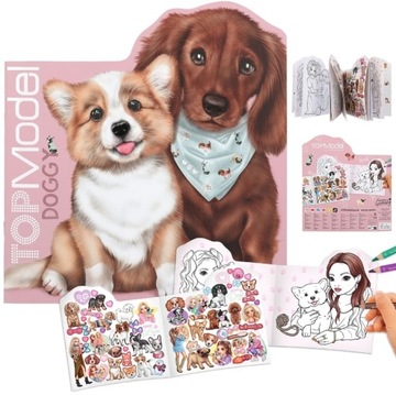 Top Model kreatywna kolorowanka zestaw z naklejkami DOGGY psy