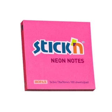 NOTES SAMOPRZYLEPNY STICK`N 76X76MM CIEM.RÓŻ NEON