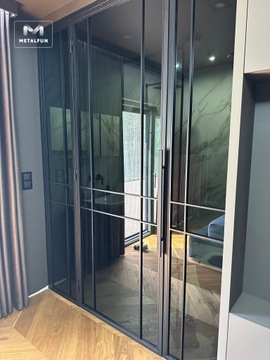 Drzwi Skrzydłowe Metalowe Szklane Loft