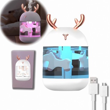 7 KOLORÓW LED LAMPKA NOCNA DLA DZIECI+KARUZELA NAWILŻACZ POWIETRZA DYFUZOR