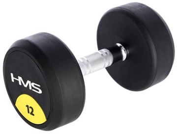 HMS Hantla Hantelka Ciężarek Gumowany Chromowany Do Ćwiczeń Fitness 12 kg