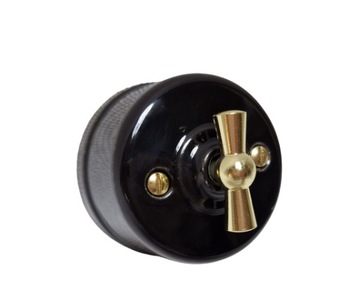 Натуральный керамический переключатель поворотный ANTICA loft gold