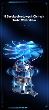 ОХЛАЖДАЮЩАЯ ПОДСТАВКА ДЛЯ НОУТБУКА 12–17 ФУТОВ 8xVENT LED