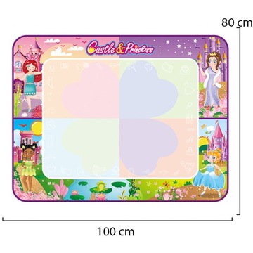 ЦВЕТНОЙ ВОДНЫЙ КОВРИК ДЛЯ РИСОВАНИЯ И ЖИВОПИСИ ВОДОЙ XXL 100Х80 СМ + РУЧКИ