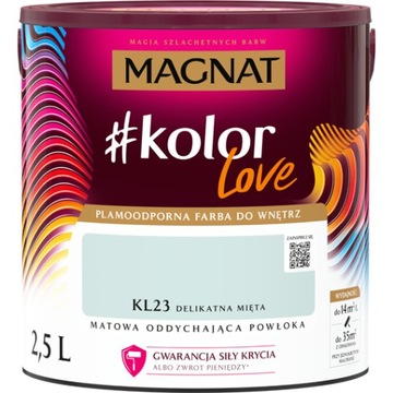 Farba Plamoodporna MAGNAT #kolorLove KL23 delikatna mięta 2,5L