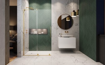 Кабина гардеробная Furo SL 90x200 LEFT GOLD RADAWAY GOLD
