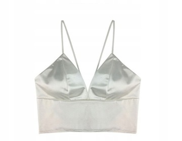 УКОРОЧЕННЫЙ ТОП АТЛАСНЫЙ АТЛАС СЕКСУАЛЬНЫЙ ВЫРЕЗ С БЕЗ СПИНКИ