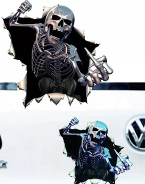 Скелет, череп, дырка, трахни мотор с наклейкой на танке