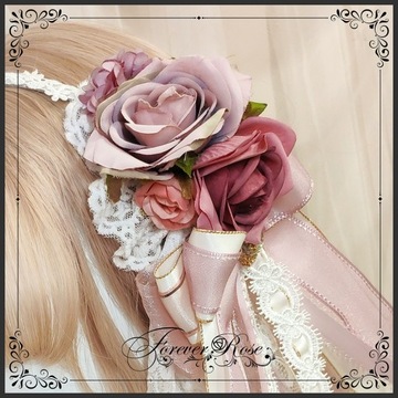 Rose Lolita classic pink Handmade Spinka Do Włosów Akcesoria imprezowe