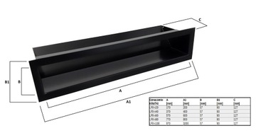 Каминная решетка типа LUFT 9x100