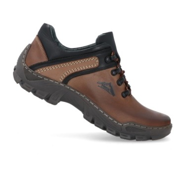 МУЖСКИЕ ТРЕККИНГОВЫЕ БОТИНКИ КОЖАНЫЕ 036 КОРИЧНЕВЫЕ R 47