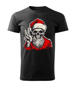 KOSZULKA T-SHIRT CZARNA MĘSKA PREZENT NA ŚWIĘTA ŚWIĄTECZNA CZASZKA L