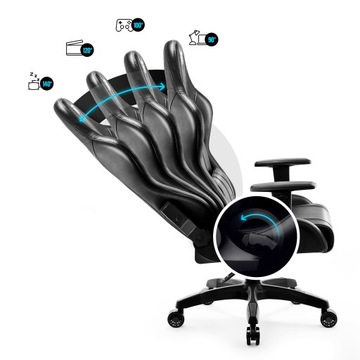 Поворотное игровое кресло Diablo X-One 2.0 нормального размера: черно-черное