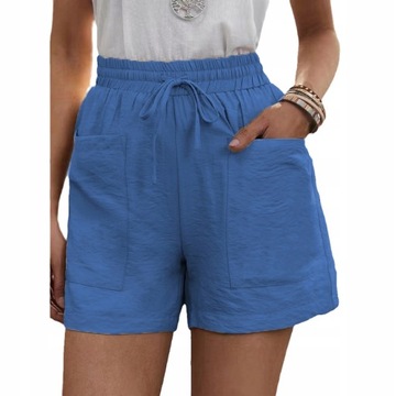 Damskie Stylowe I Wygodne Szorty Lniane Szorty3XL