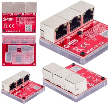 ATTE mini SWITCH extender 3 porty LAN RJ45 1xPoE IN 2x OUT 100Mbps passive