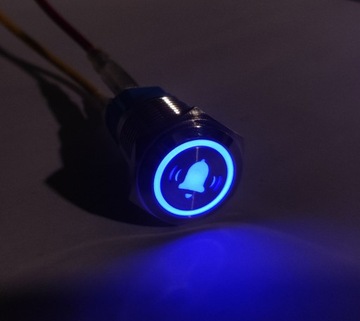 Przycisk podświetlany dzwonek 16mm LED 12V 24V SPDT On-On hermetyczny Mo