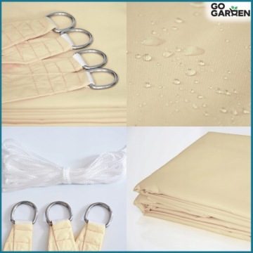 Садовый тент-парус бежевый водонепроницаемый большой тент-чехол 3x5 м