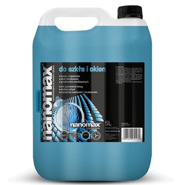 NANOMAX PROFESSIONAL PŁYN DO MYCIA SZYB OKIEN I LUSTER - 5L