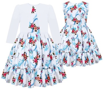 Elegancka wizytowa SUKIENKA z bolerkiem KOMUNIA DRUHNA ŚLUB r 140 6542