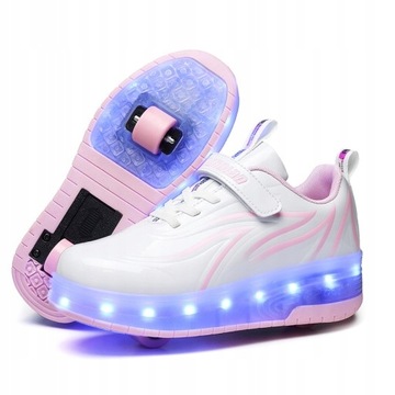 BUTY z ROLKAMI świecące LED butorolki ROZ 28-40