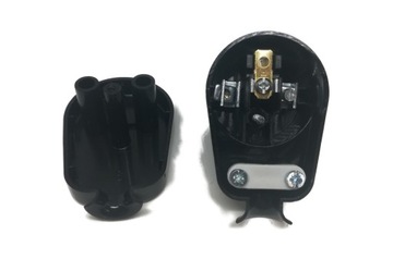 Угловая вилка без разъема 16А 250В черная WT-