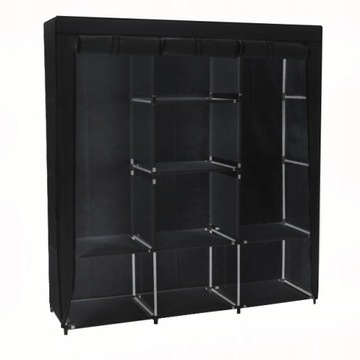 SZAFA TEKSTYLNA MATERIAŁOWA PÓŁKI 166 x 43 x 125cm