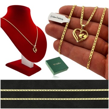 ZŁOTY NASZYJNIK MATKA Z DZIECIĄTKIEM 925/585 ŁAŃCUSZEK GUCCI + ZAWIESZKA