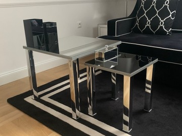 Stolik lustrzany Glamour zestaw 2 sztuki