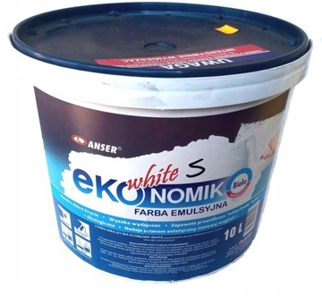 FARBA EKOnomik AKRYLOWA ŚCIAN SUFITU gęsta BIAŁA 10 L