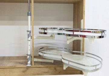 Грузовая угловая корзина почки правой 600 мм безмолвное закрытие не -скользящего коврика