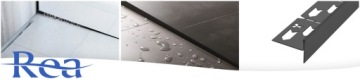 Откос для душа 100CM MAT BLACK Правый - REA
