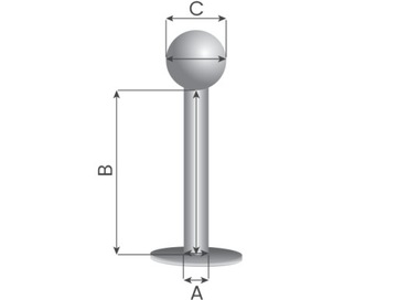 KOLCZYK LABRET ROSE GOLD TYTANOWY 1,2/6/3