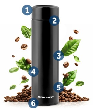 ТЕРМОКРУЖКА С ДИСПЛЕЕМ ТЕРМОС ДЛЯ АВТОМОБИЛЯ ДЛЯ КОФЕ И ЧАЯ 420МЛ