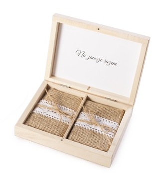 Szkatułka skrzynka skrzynia na obrączki pod NADRUK