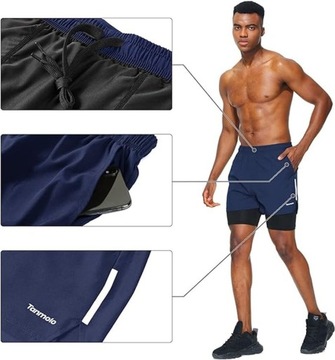 УНИВЕРСАЛЬНЫЕ ТРЕНИРОВОЧНЫЕ ШОРТЫ МУЖСКИЕ ШОРТЫ 2в1