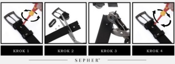 Ремень SEPHER кожаный CAMEL, ширина 4 см.