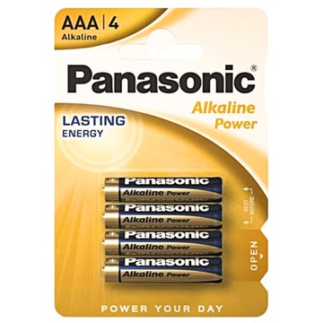 Bateria LR03 4szt. Panasonic alkaliczna AAA 44,5x10,5mm 1,5V