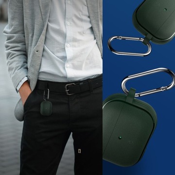 Etui Spigen Caseology do AirPods Pro 2/1, piaskowe matowe z karabińczykiem
