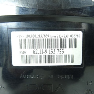 BMW 5 E60 E61 2.0D AUTOMAT PŘÍSTROJOVÁ DESKA 9153755
