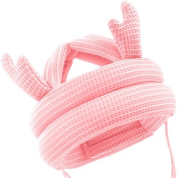 Регулируемая детская защитная шапка без ударного шлема, маска, рога, розовый