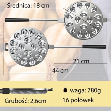 FORMA DO PIECZENIA CIASTEK ORZESZKÓW OPIEKACZ NA ORZESZKI 16szt #70APT