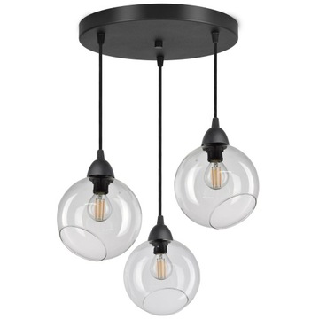 Lampa Wisząca Sufitowa 3 Szklane Kule Transparent