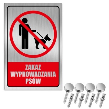 NIERDZEWNA Tabliczka ZAKAZ WYPROWADZANIA PSÓW 30x20 Aluminium