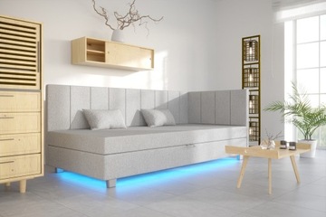 Tapczan młodzieżowy Kanapa Sofa Paula 70/200 + Led