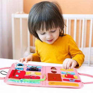 КНИГА СЕНСОРНАЯ МАНИПУЛЯЦИОННАЯ ДОСКА МОНТЕССОРИ