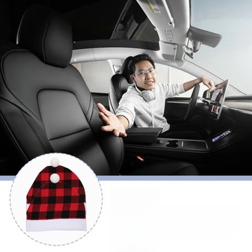 ЧЕХОЛ АВТОКРЕСЛА В ВИДЕ ШАПКИ САНТЫ, РОЖДЕСТВЕНСКИЕ УКРАШЕНИЯ, ИНТЕРЬЕР ПОДГОЛОВНИКА