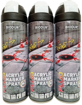 SPRAY Farba Geodezyjna Leśna 3 sztuki BIAŁY