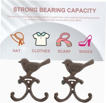 żeliwny haczyk na ptaki na parapetówkę wieszak biurowy wystrój biura hak że