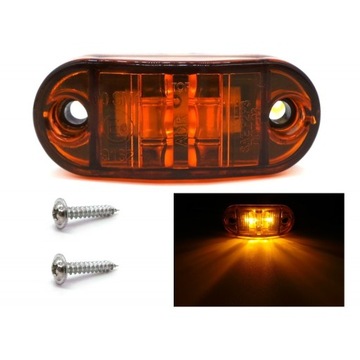 Lampa obrysowa 2 LED 12-24V Pomarańczowa