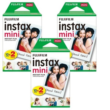 3x Film Fujifilm Instax mini 20 szt Wkłady Papier fotograficzny